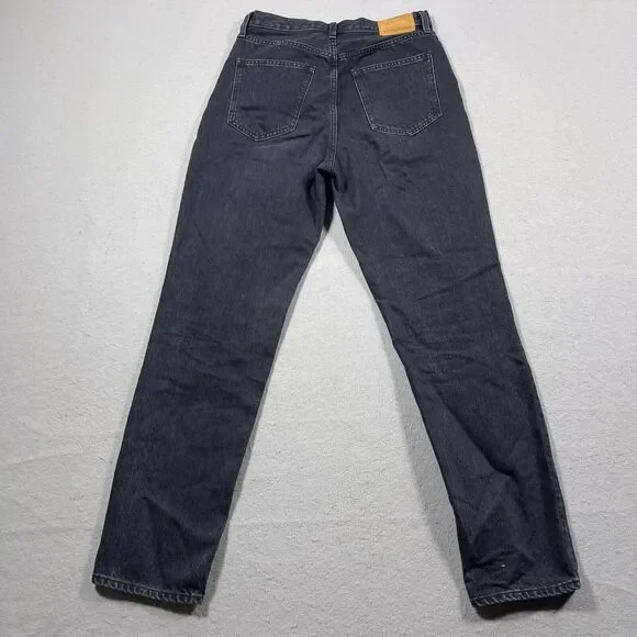 Aritzia Denim Forum‎ The BF High Rise Lose Jeans Women 28L Black Button Fly - Picture 13 of 14